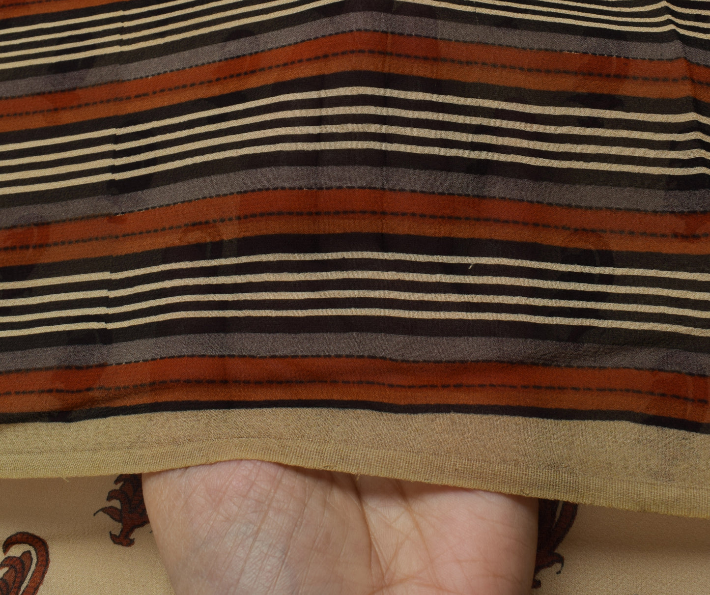 Sushila Vintage Indian Saree Pure Georgette Silk Printed 5 Yard Craft Fabric