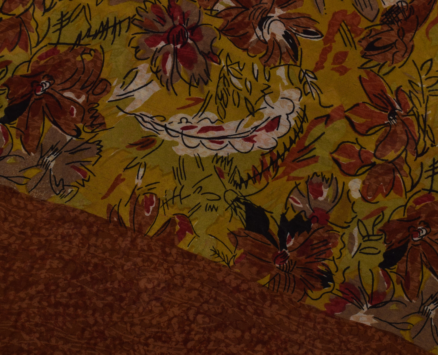 Sushila Vintage Green Saree 100% Pure Georgette Silk Printed Floral Craft Fabric