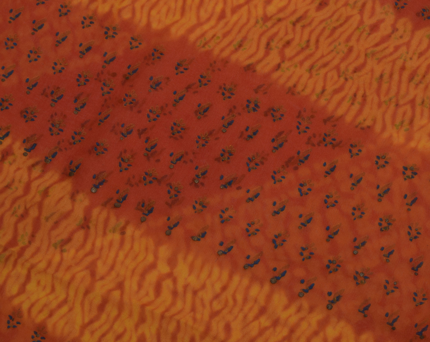 Sushila Vintage Indian Saree Pure Georgette Silk Printed 5 Yard Craft Fabric