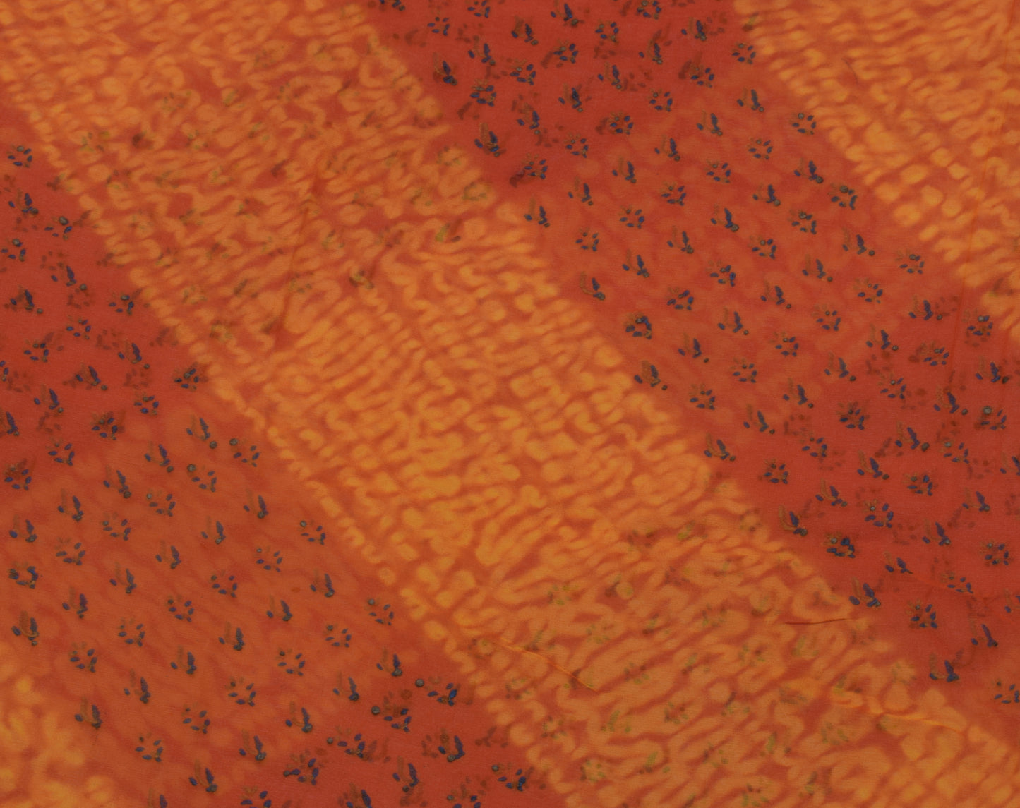 Sushila Vintage Indian Saree Pure Georgette Silk Printed 5 Yard Craft Fabric