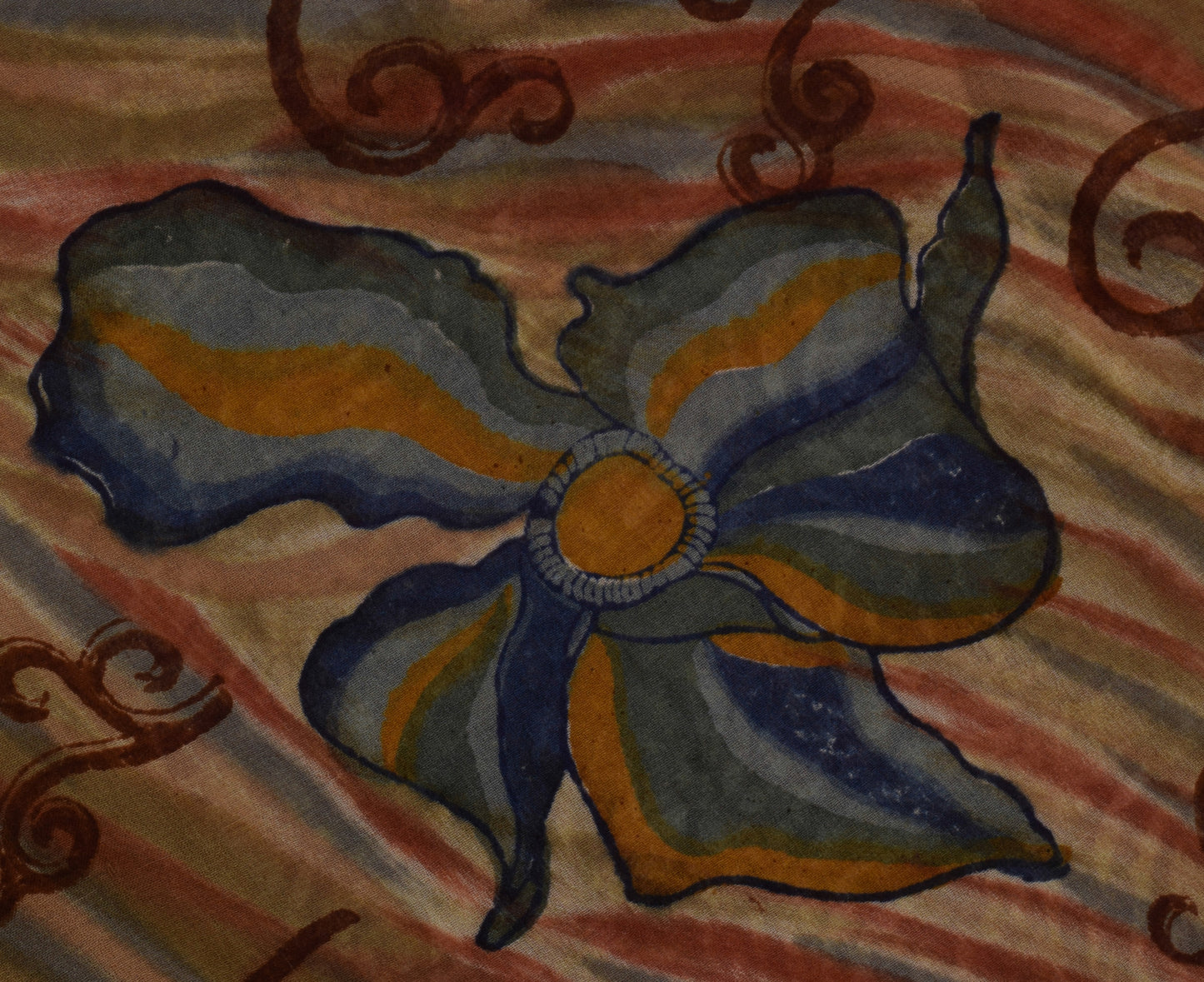 Sushila Vintage Brown Saree 100% Pure Georgette Silk Printed 5 Yard Craft Fabric