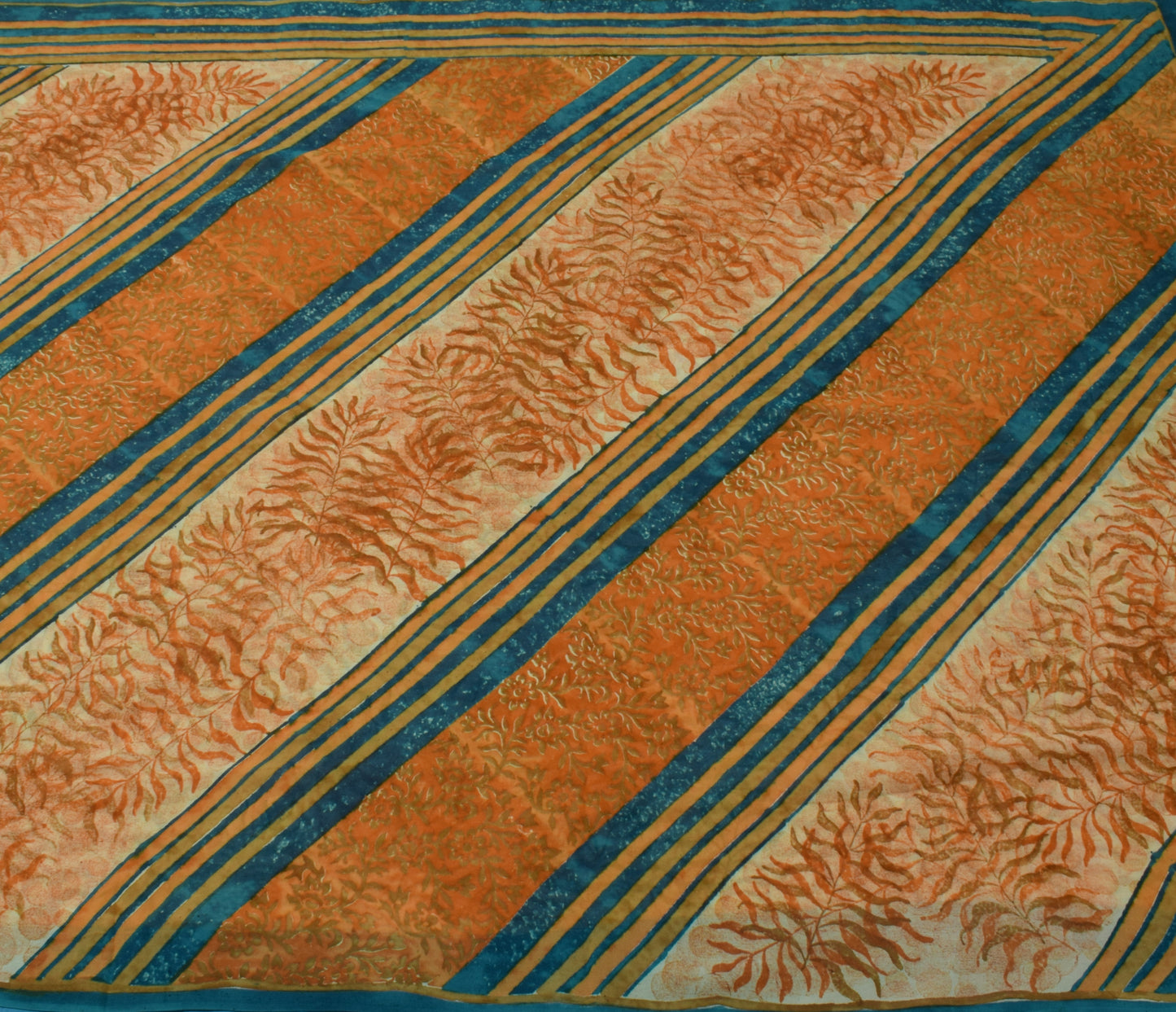 Sushila Vintage  Saree 100% Pure Georgette Silk hand Block Printed Craft Fabric