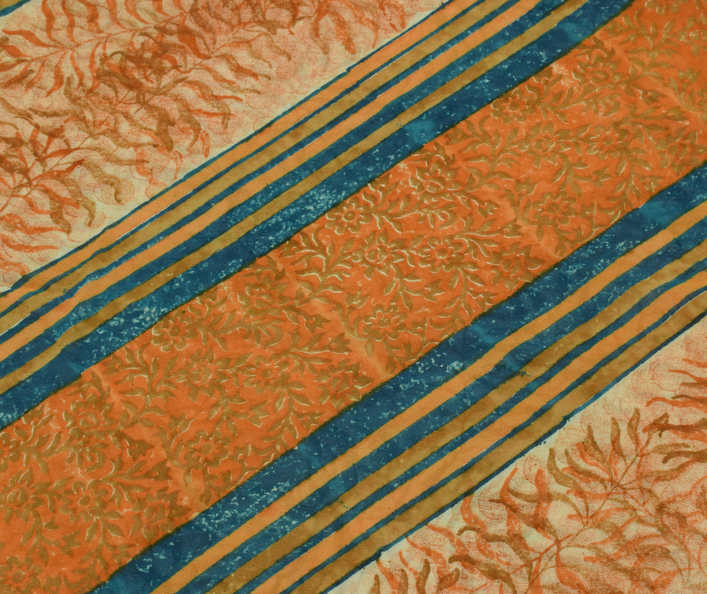 Sushila Vintage  Saree 100% Pure Georgette Silk hand Block Printed Craft Fabric