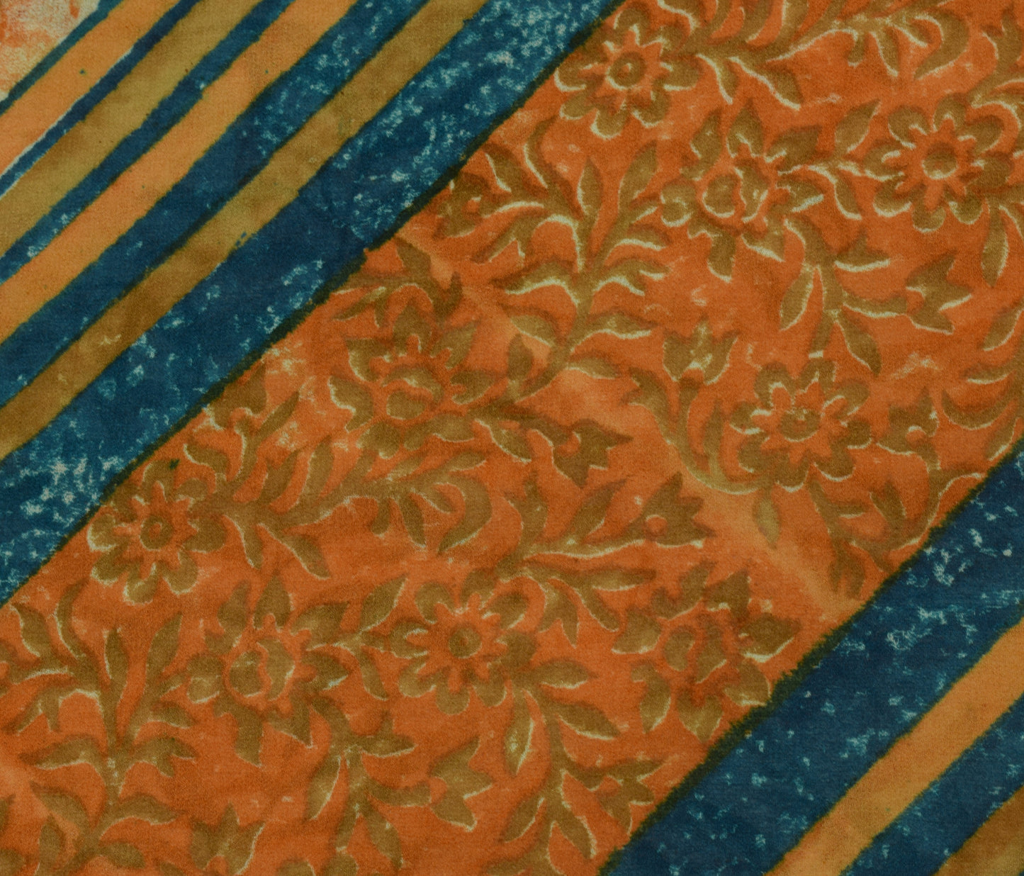 Sushila Vintage  Saree 100% Pure Georgette Silk hand Block Printed Craft Fabric