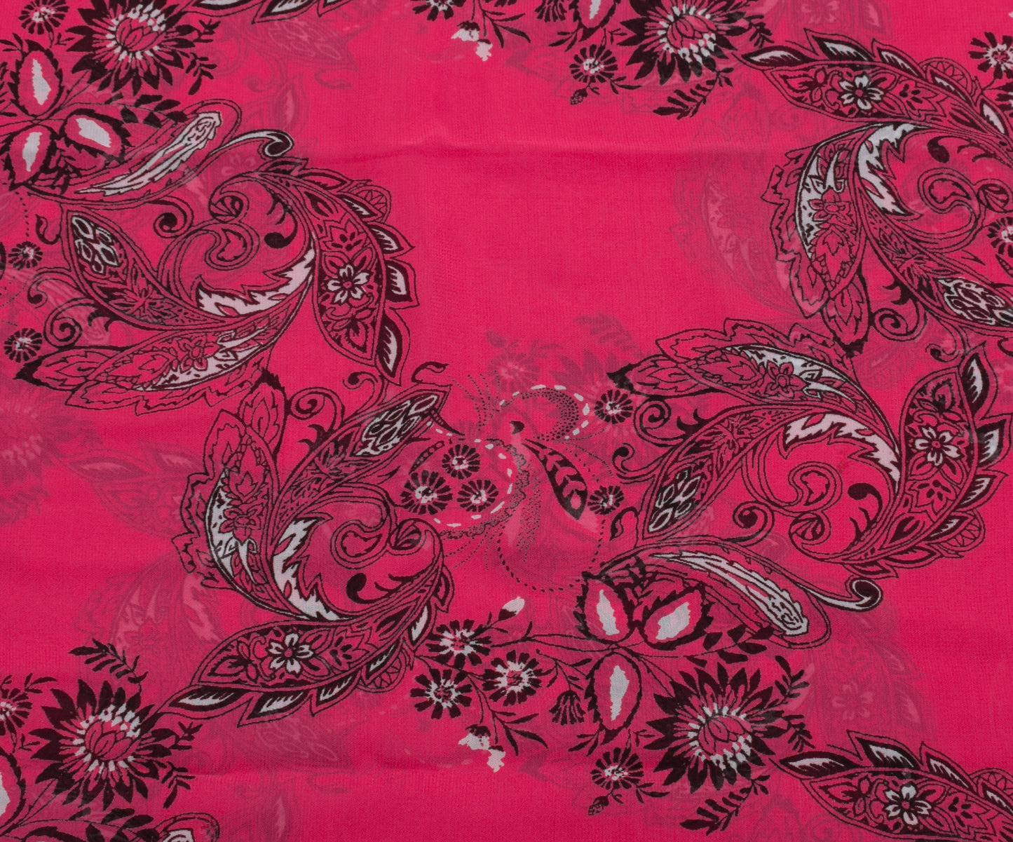 Sushila Vintage Pink Saree 100% Pure Georgette Silk Printed Floral Craft Fabric