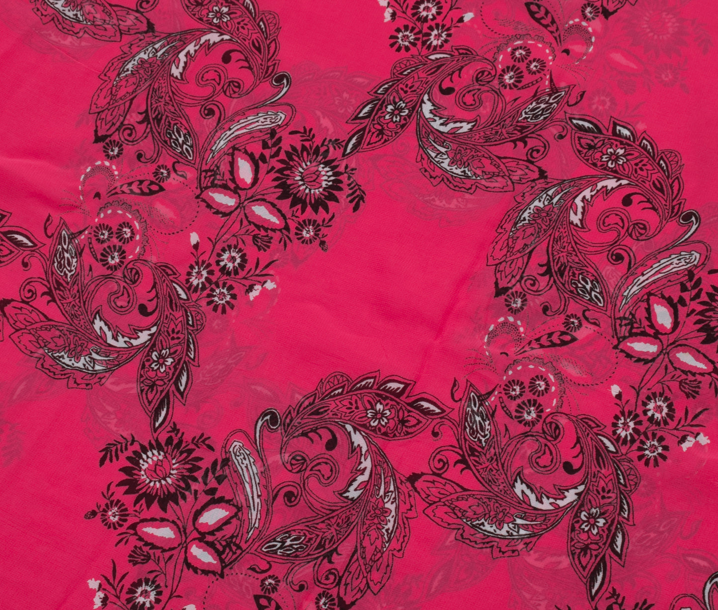 Sushila Vintage Pink Saree 100% Pure Georgette Silk Printed Floral Craft Fabric