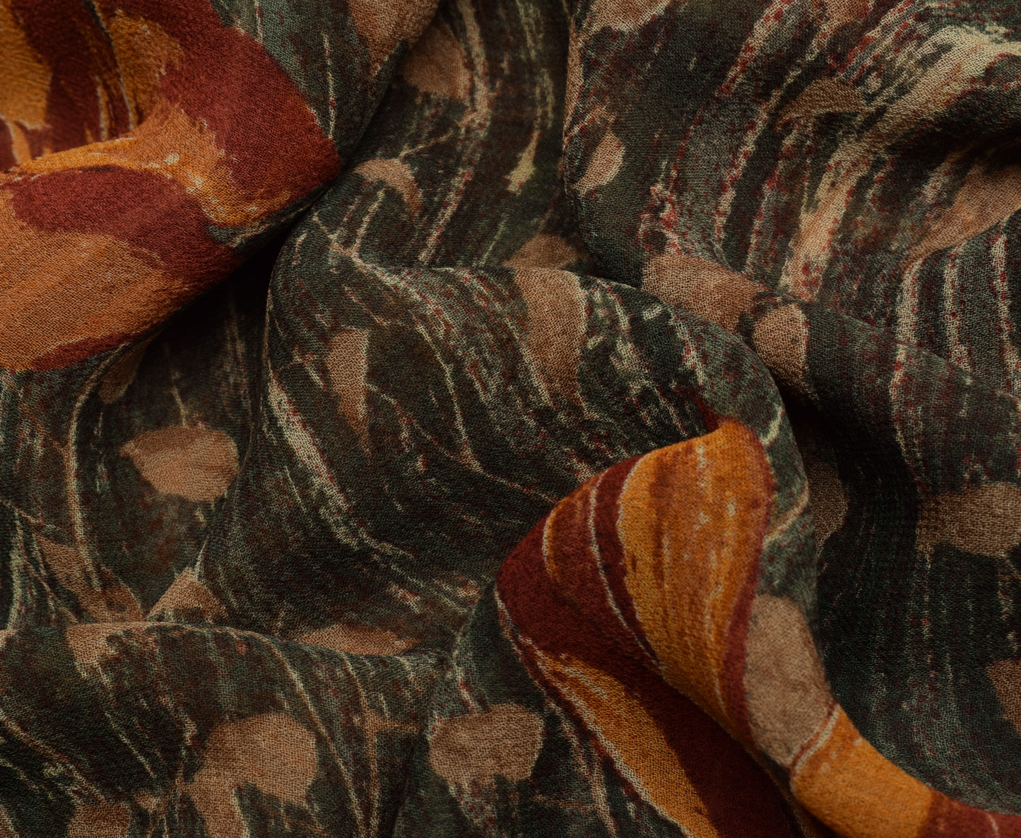 Sushila Vintage Saree 100% Pure Georgette Silk Printed Floral 5 YD Craft Fabric