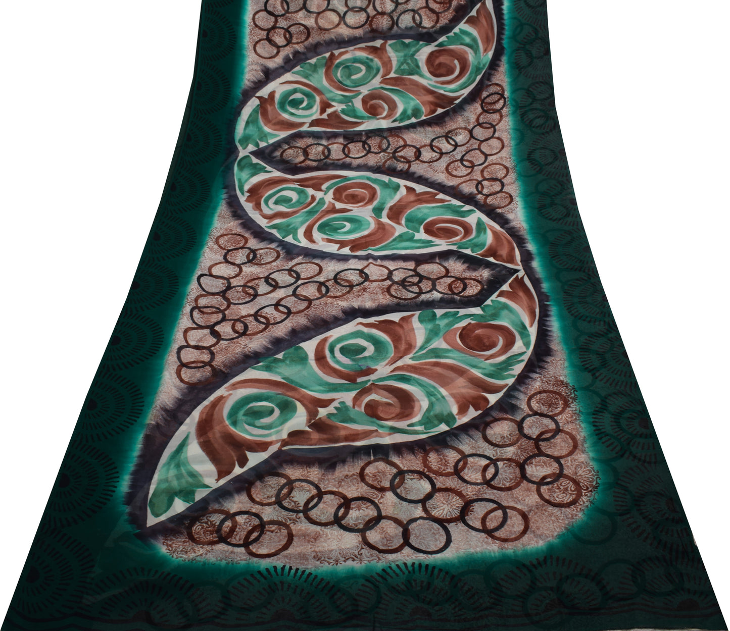 Sushila Vintage Indian Saree Pure Georgette Silk Printed 5 Yard Craft Fabric