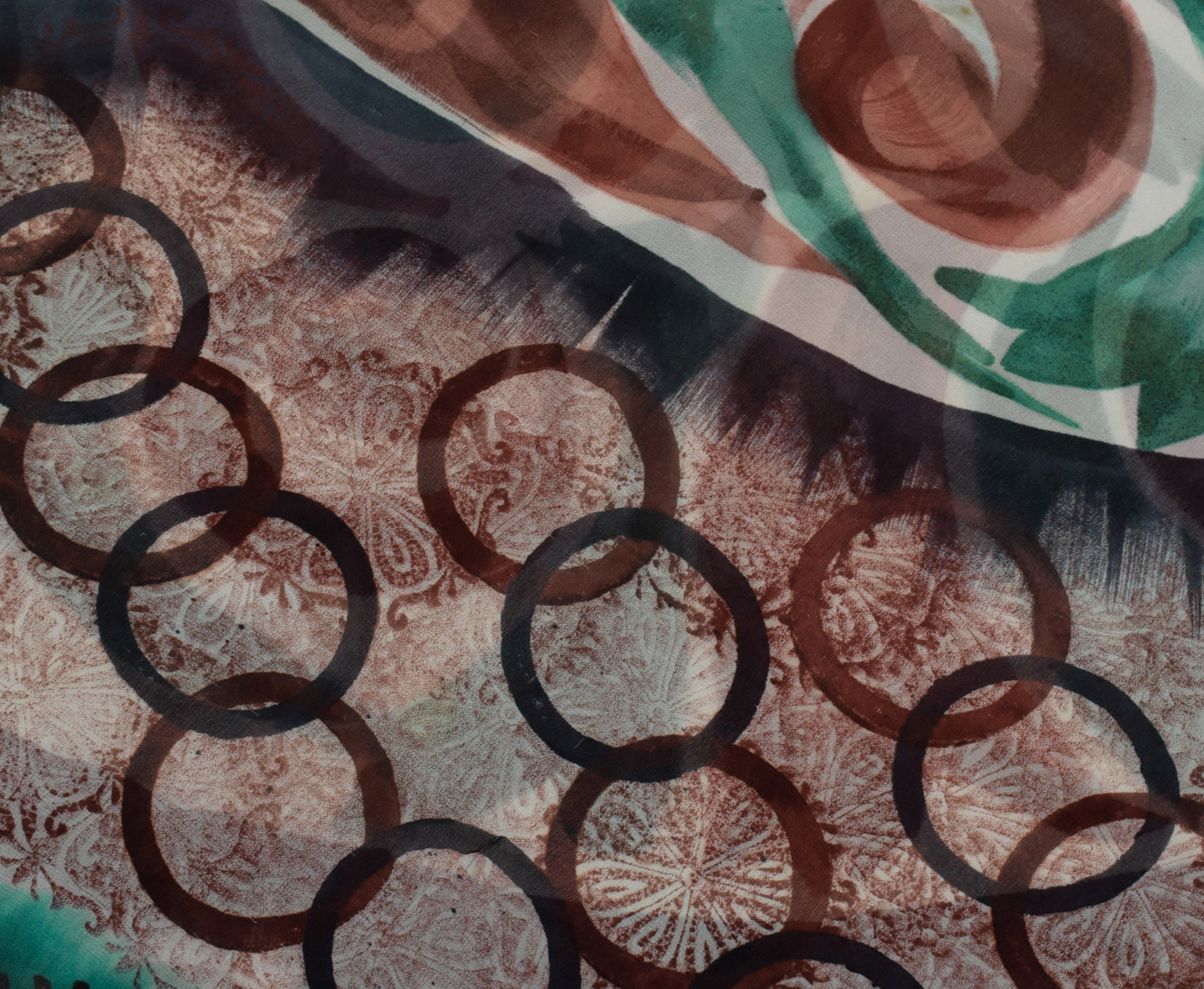 Sushila Vintage Indian Saree Pure Georgette Silk Printed 5 Yard Craft Fabric