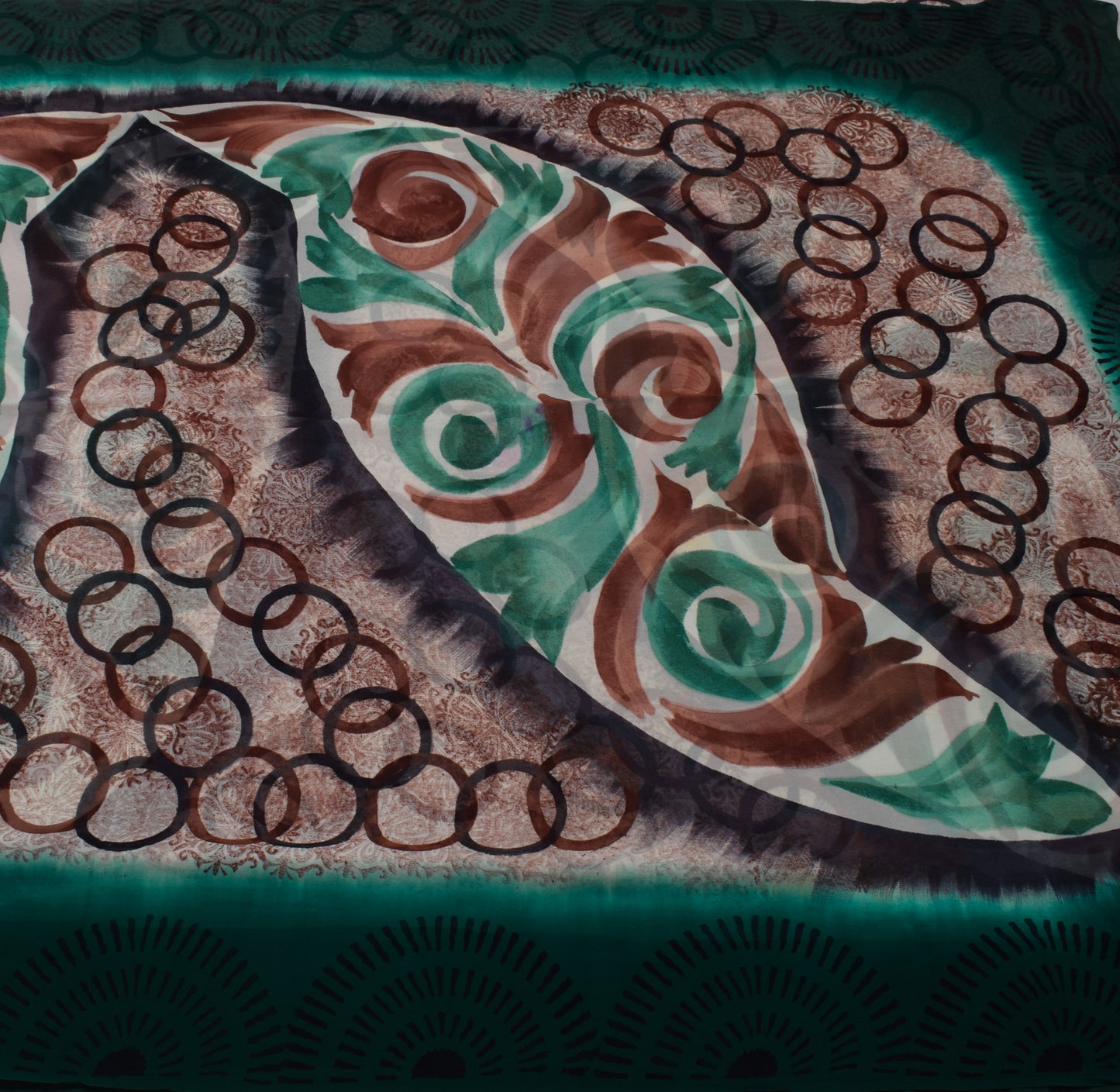 Sushila Vintage Indian Saree Pure Georgette Silk Printed 5 Yard Craft Fabric