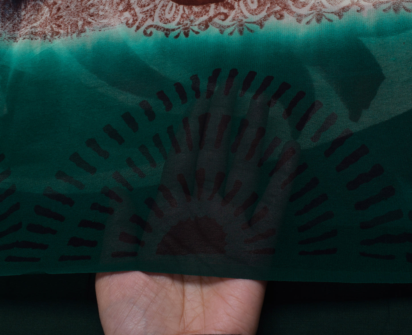 Sushila Vintage Indian Saree Pure Georgette Silk Printed 5 Yard Craft Fabric