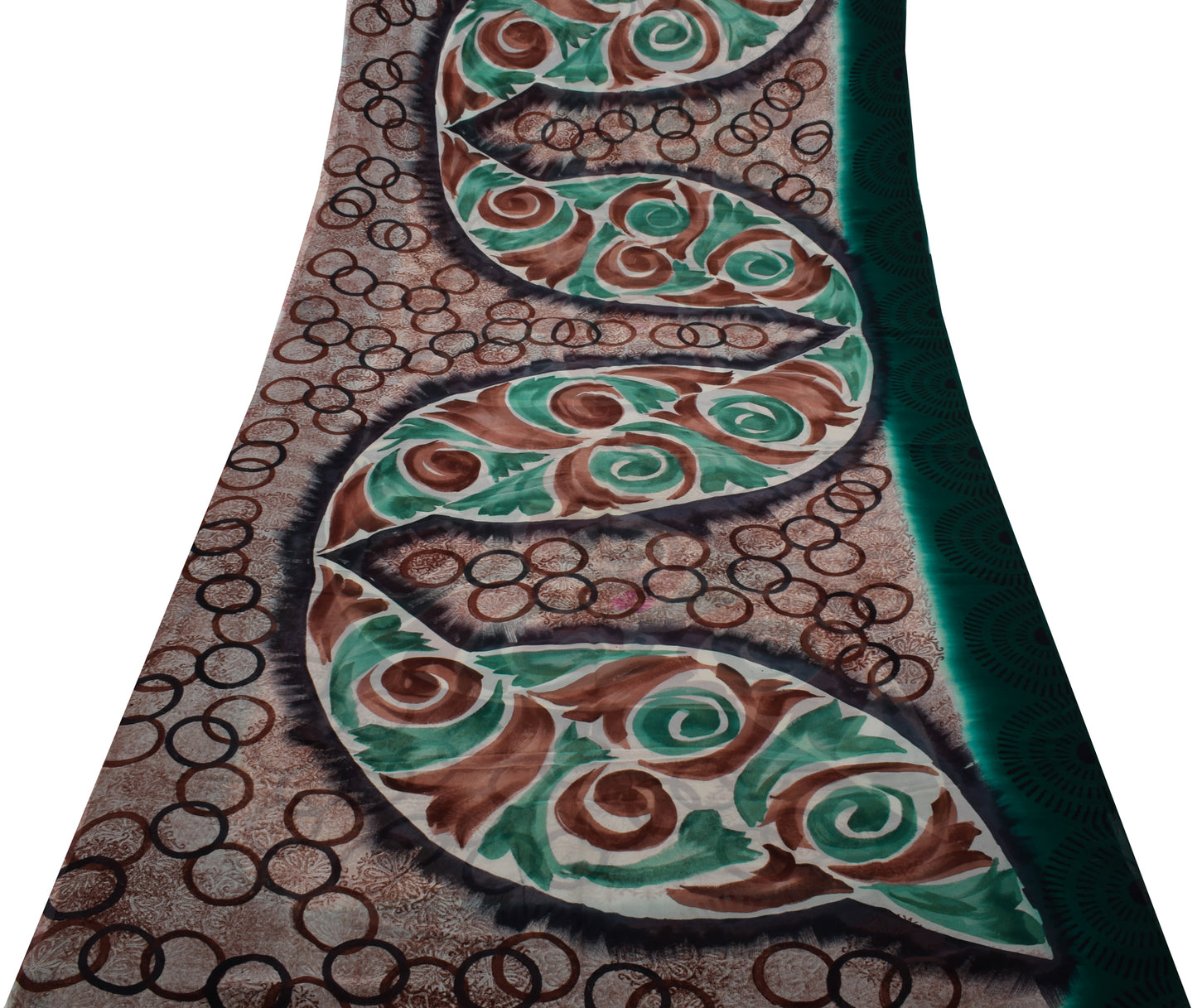 Sushila Vintage Indian Saree Pure Georgette Silk Printed 5 Yard Craft Fabric