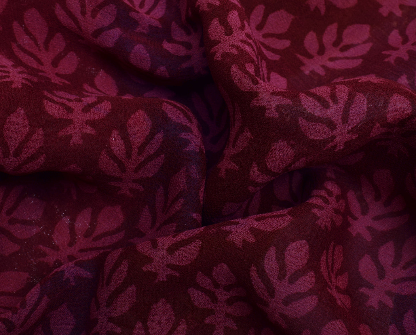 Sushila Vintage Indian Saree Pure Georgette Silk Printed Floral Craft Fabric