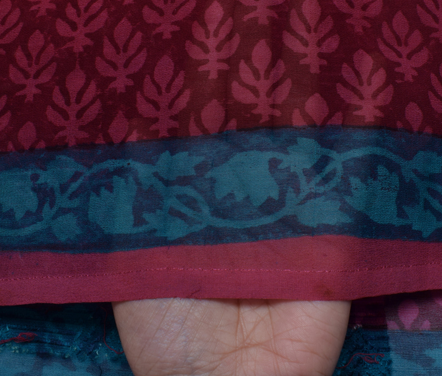 Sushila Vintage Indian Saree Pure Georgette Silk Printed Floral Craft Fabric