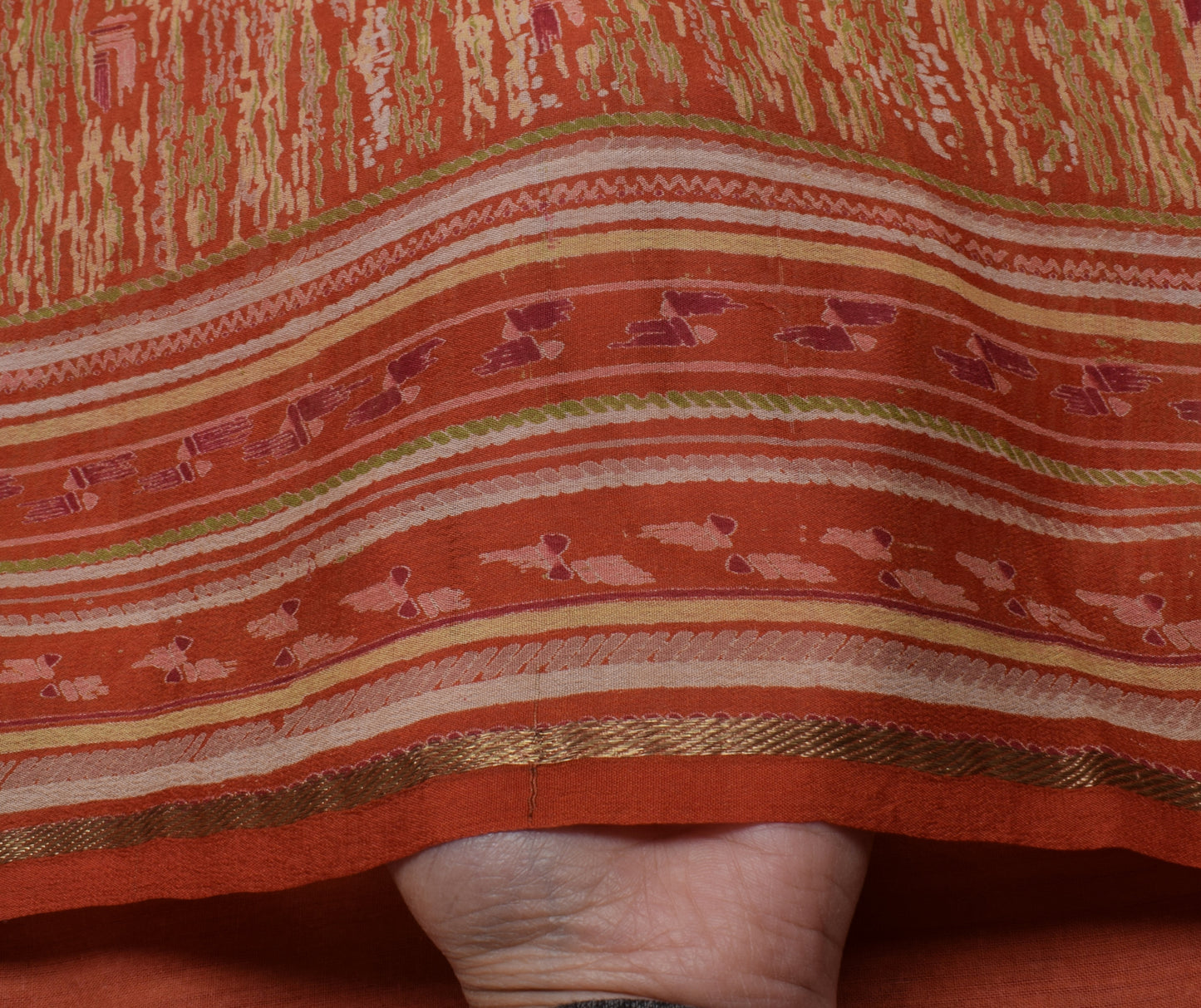 Sushila Vintage Indian Saree Pure Georgette Silk Printed 5 Yard Craft Fabric