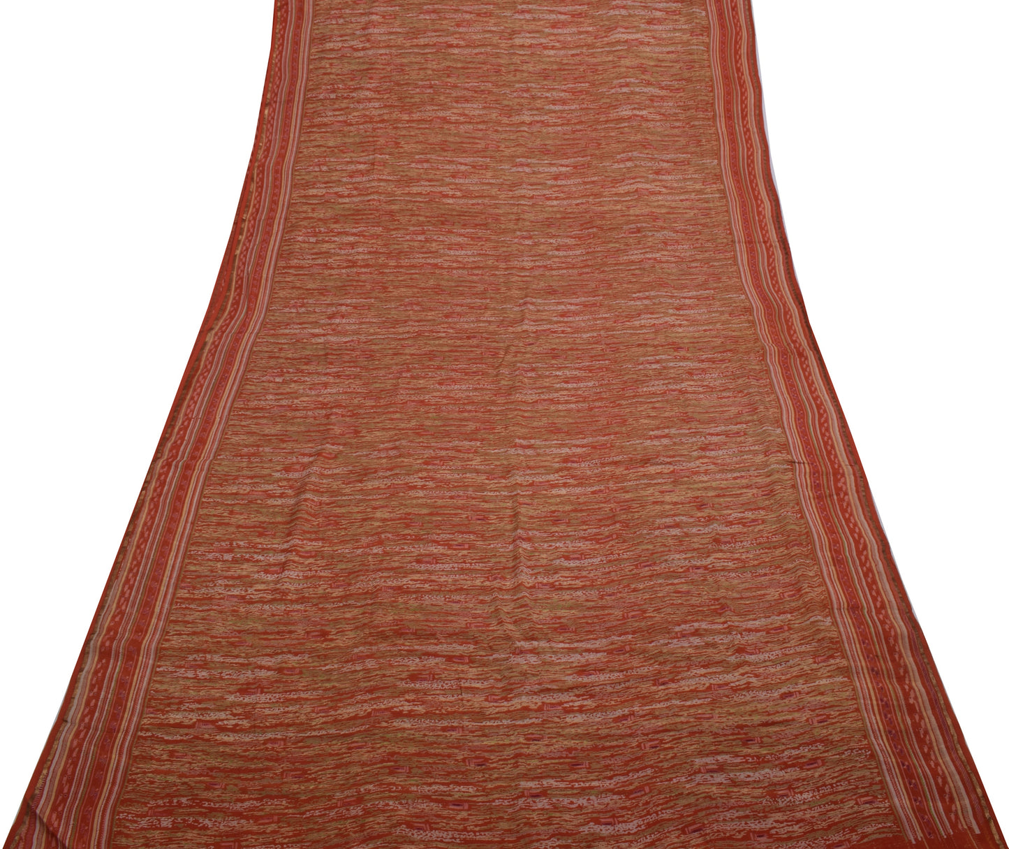 Sushila Vintage Indian Saree Pure Georgette Silk Printed 5 Yard Craft Fabric