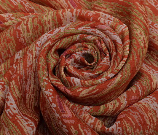 Sushila Vintage Indian Saree Pure Georgette Silk Printed 5 Yard Craft Fabric