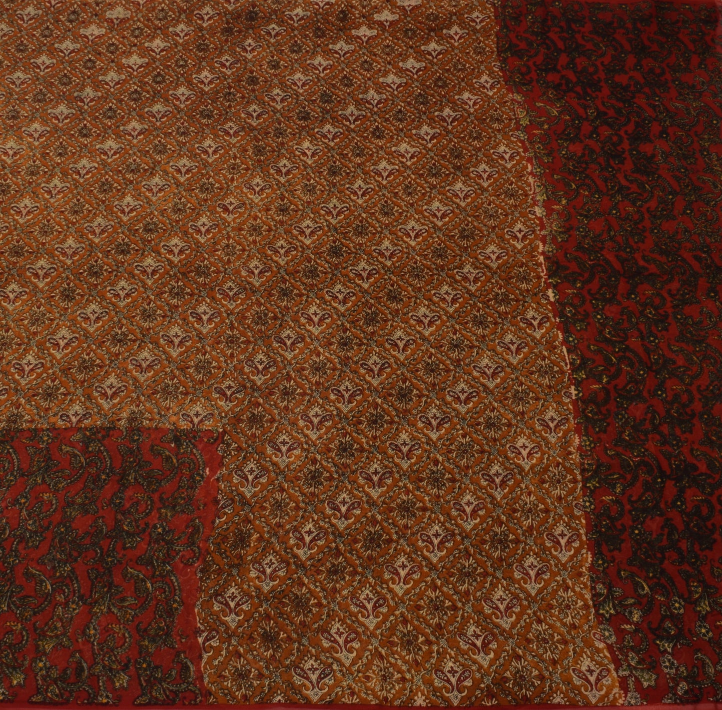 Sushila Vintage Brown Saree 100% Pure Georgette Silk Printed Floral Craft Fabric