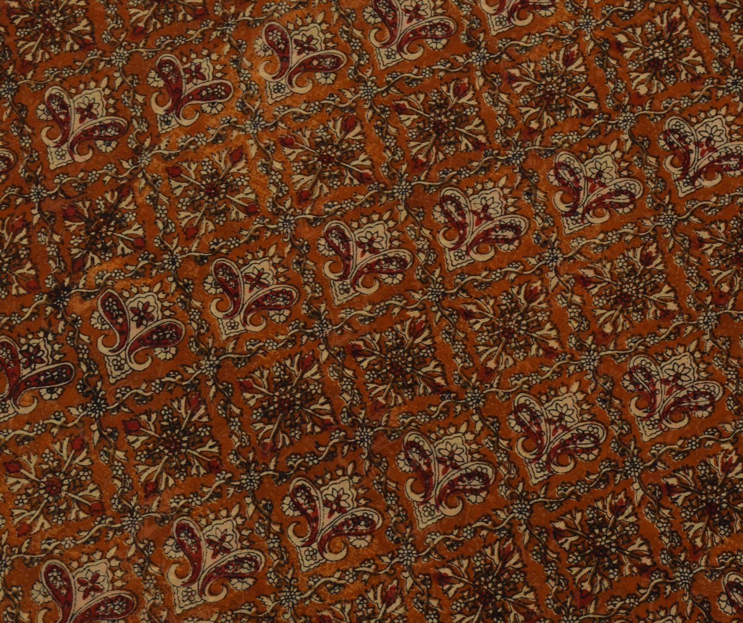 Sushila Vintage Brown Saree 100% Pure Georgette Silk Printed Floral Craft Fabric