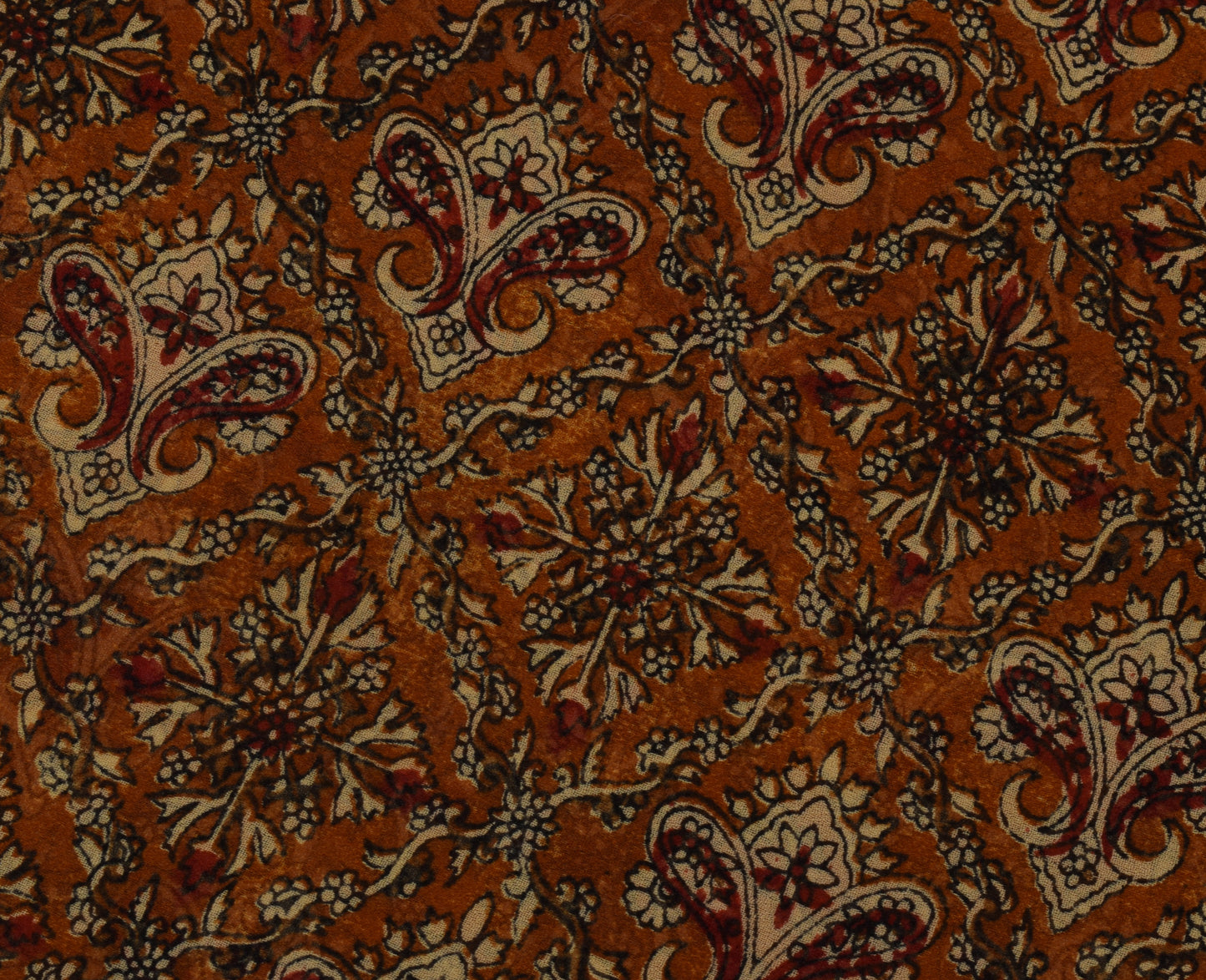 Sushila Vintage Brown Saree 100% Pure Georgette Silk Printed Floral Craft Fabric