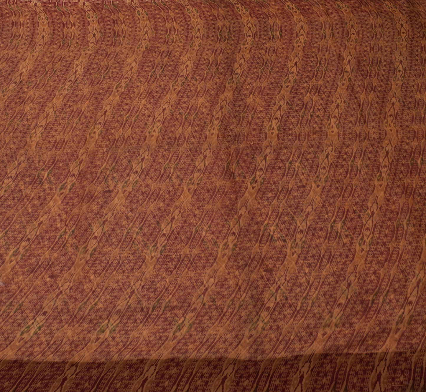 Sushila Vintage Brown Saree 100% Pure Georgette Silk Printed 5 Yard Craft Fabric