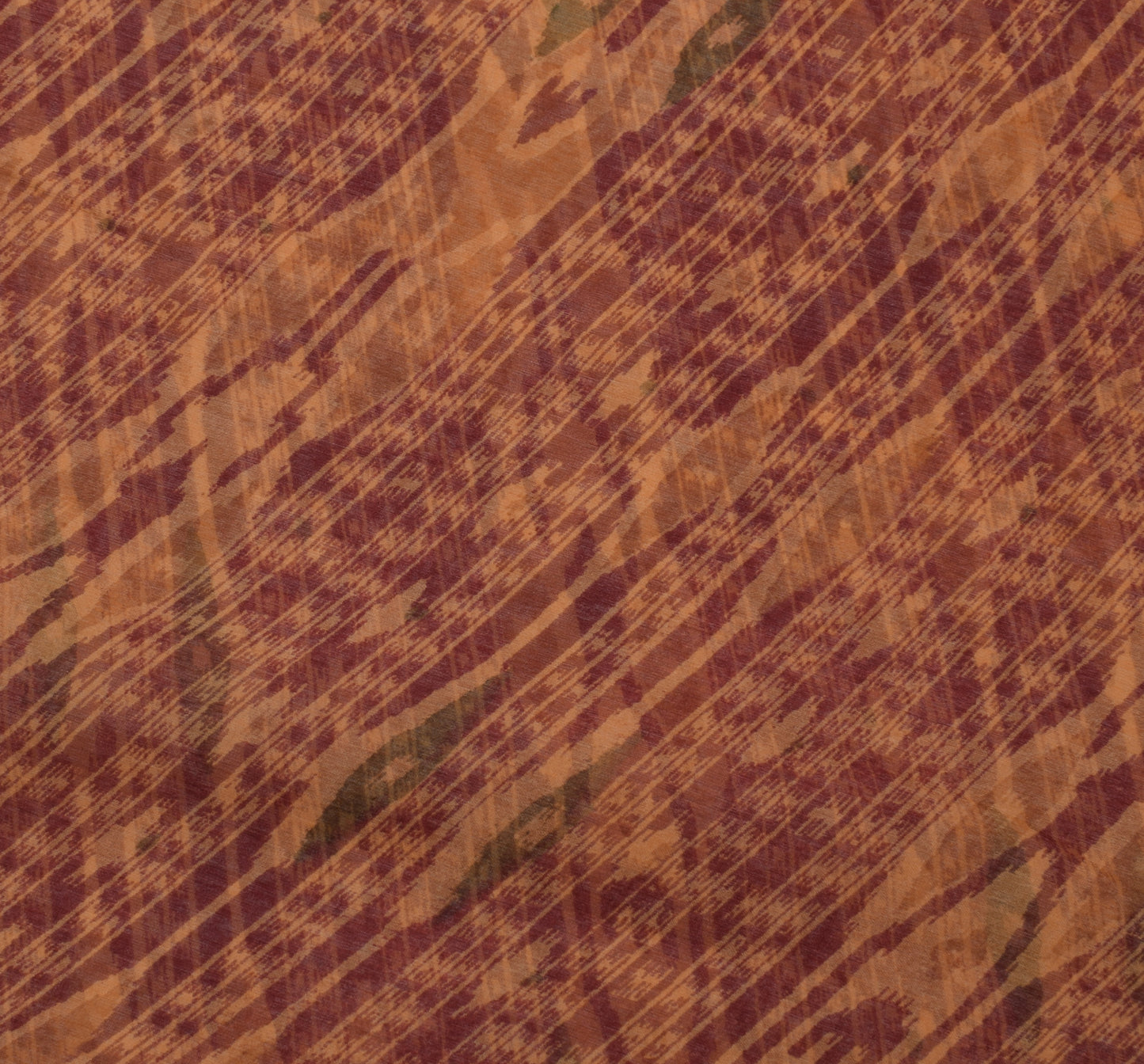 Sushila Vintage Brown Saree 100% Pure Georgette Silk Printed 5 Yard Craft Fabric