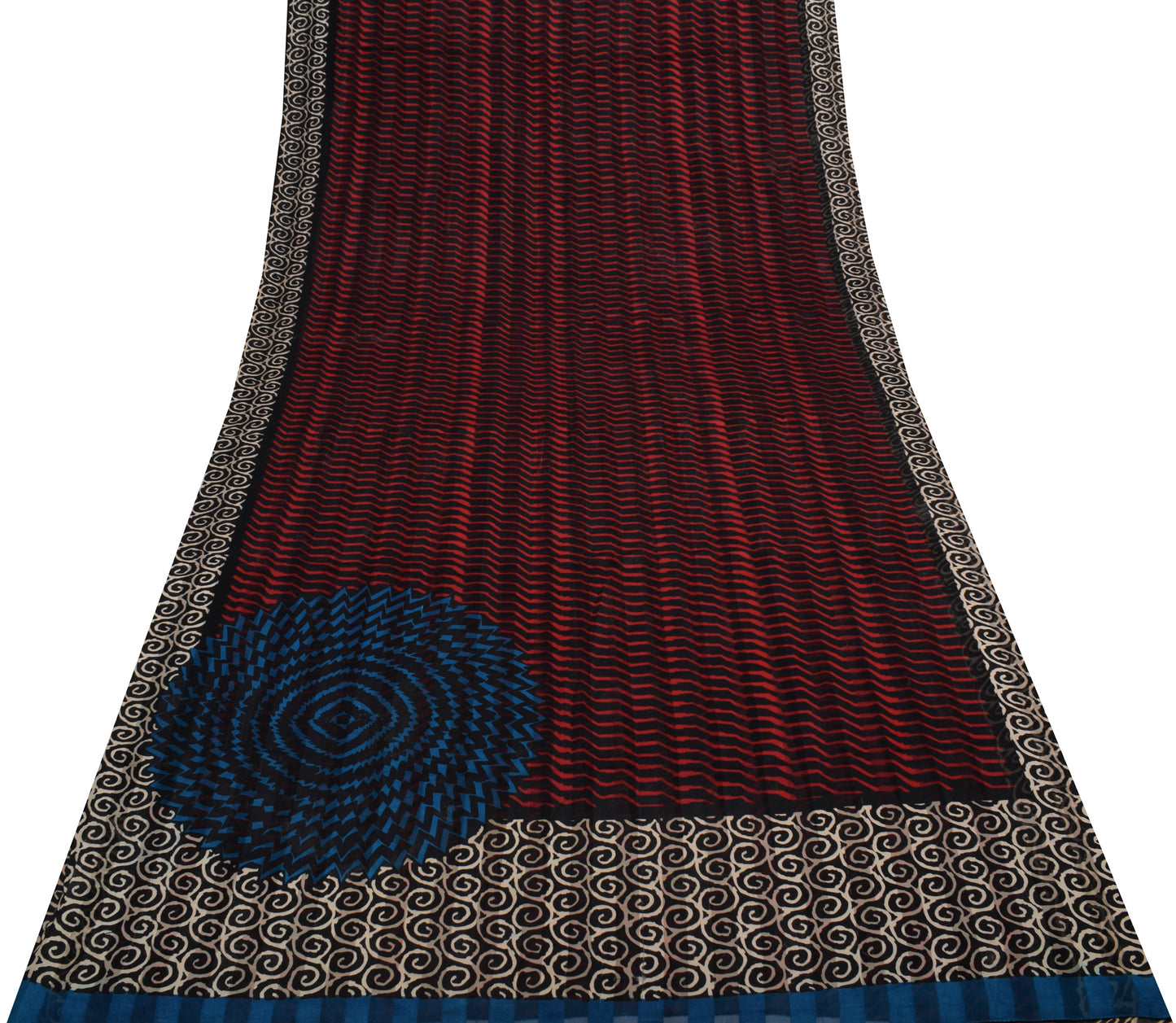 Sushila Vintage Black Saree 100% Pure Georgette Silk Printed Craft Fabric
