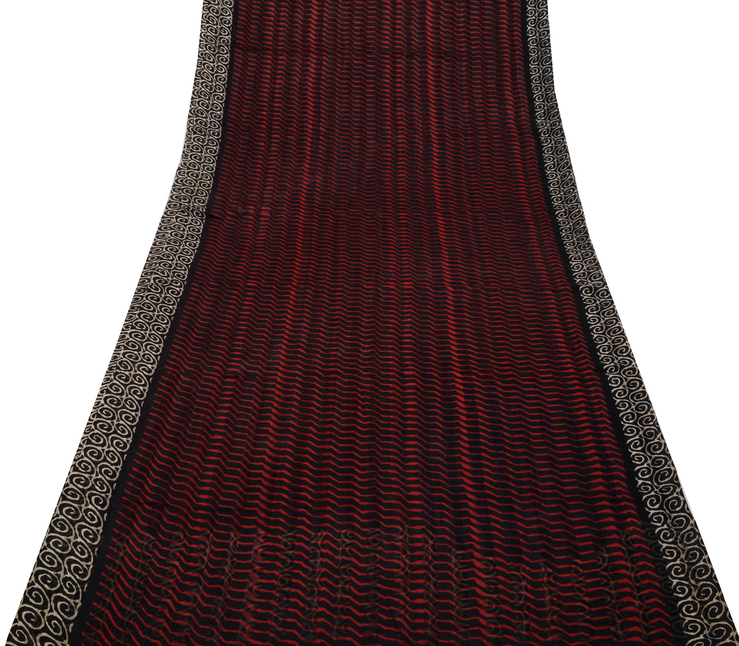 Sushila Vintage Black Saree 100% Pure Georgette Silk Printed Craft Fabric