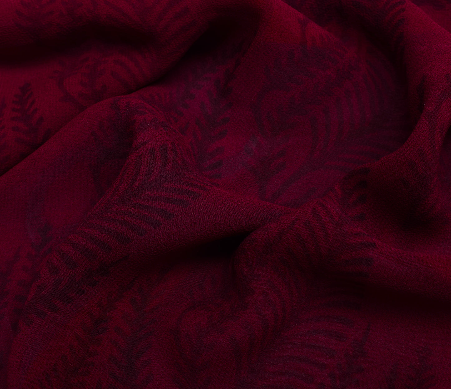 Sushila Vintage Maroon Saree 100% Pure Georgette Silk Printed Paisley Fabric