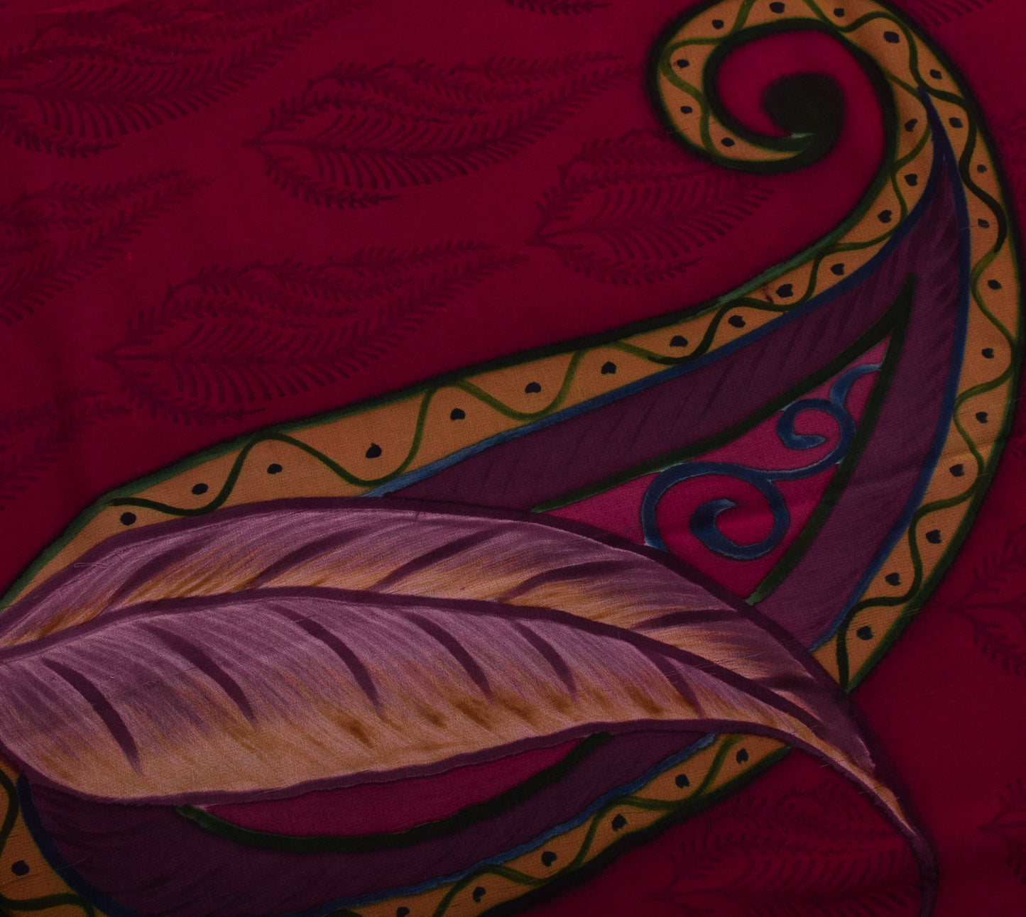 Sushila Vintage Maroon Saree 100% Pure Georgette Silk Printed Paisley Fabric