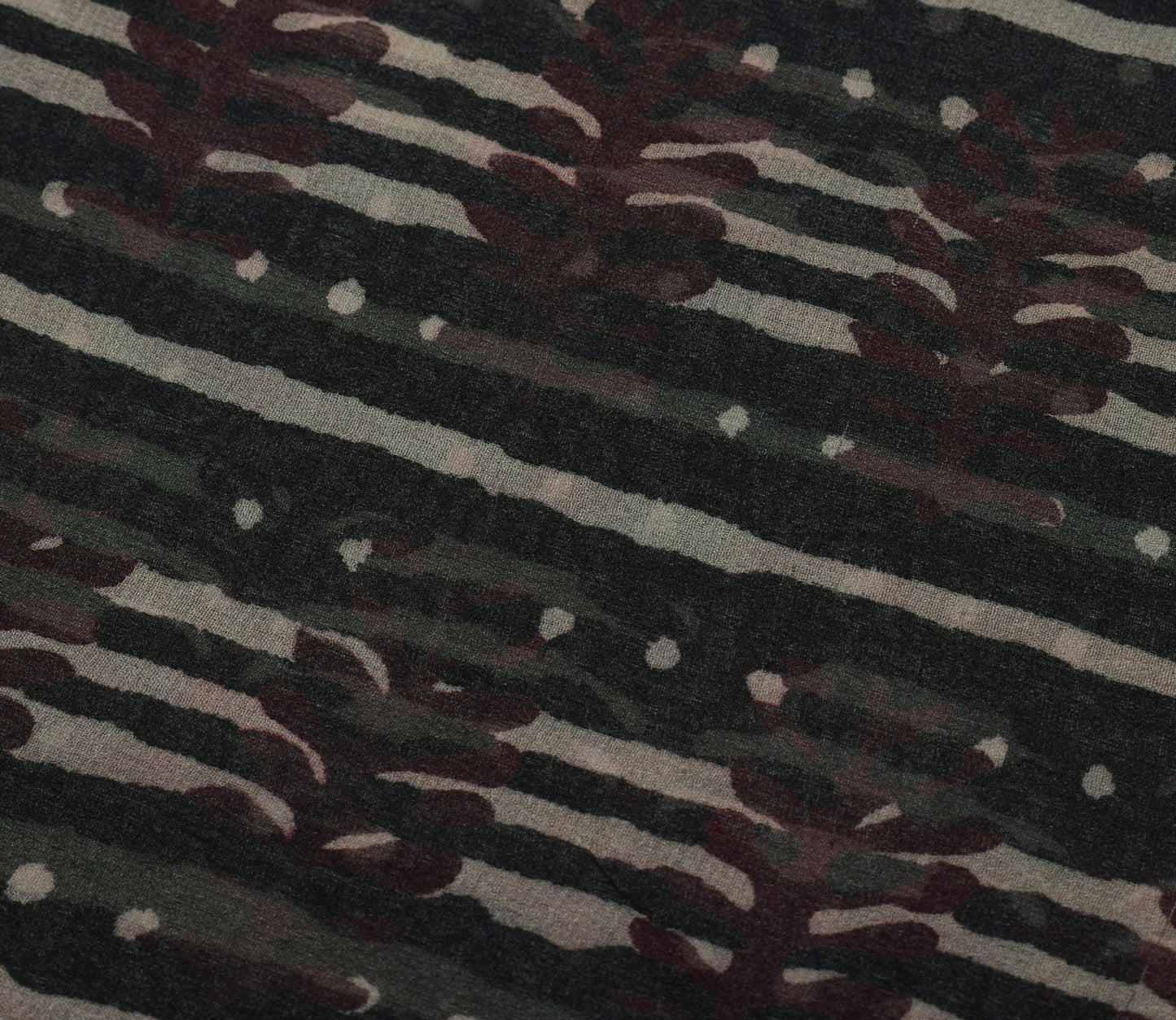 Sushila Vintage Black Saree 100% Pure Georgette Silk Printed 5 Yard Craft Fabric