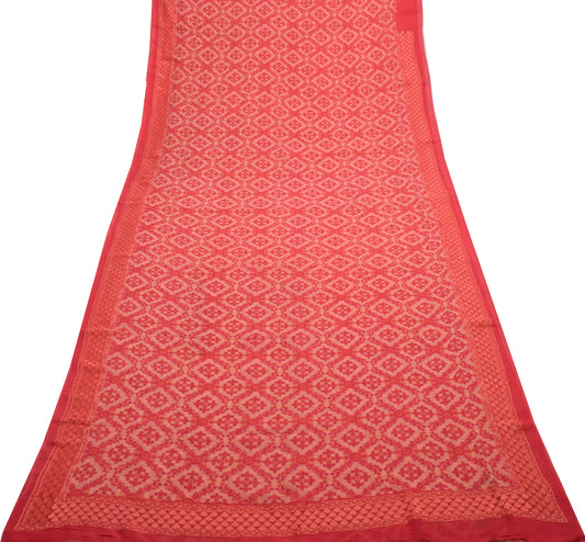 Sushila Vintage Peach Branded Saree 100% Pure Georgette Printed Floral Fabric