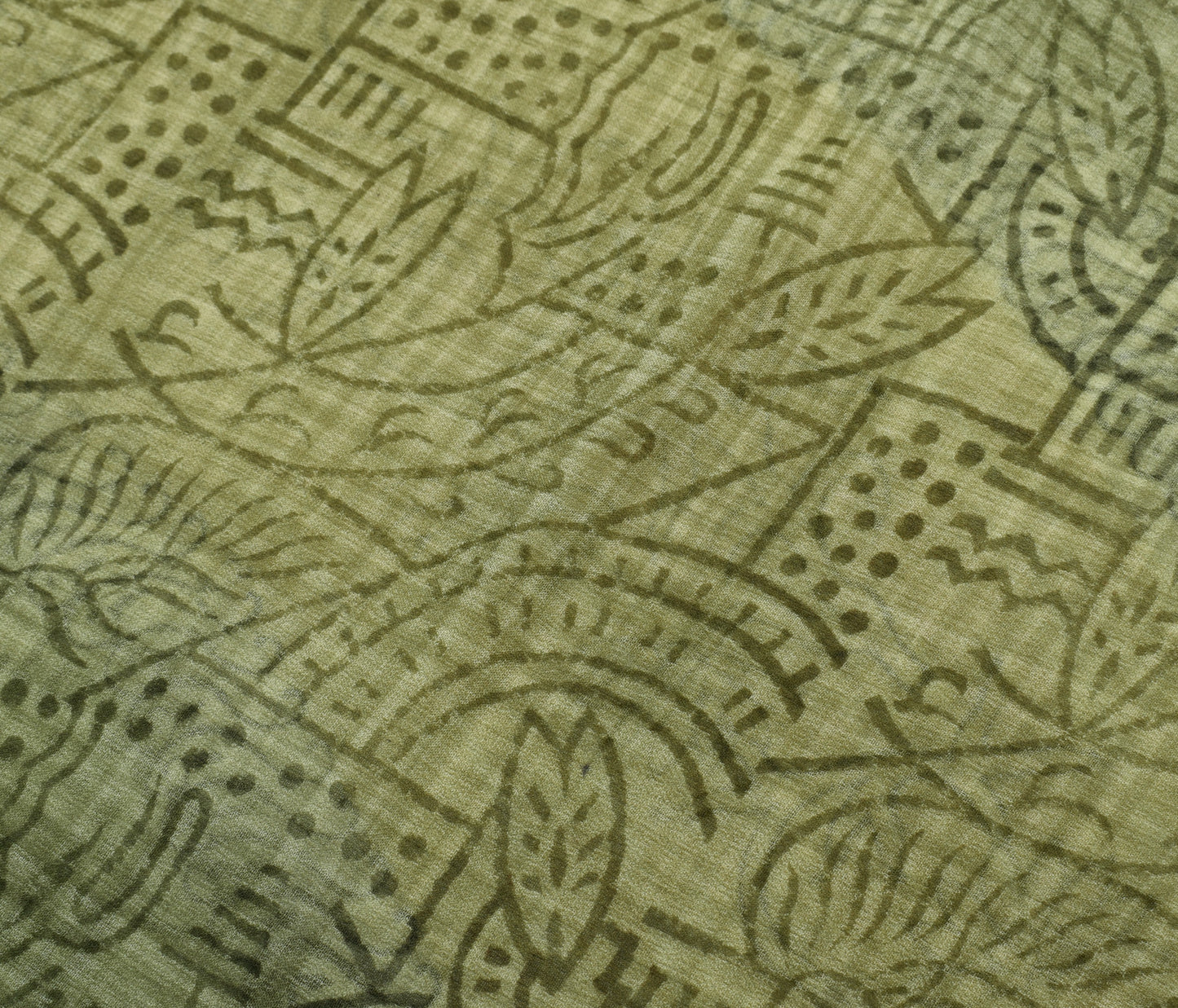 Sushila Vintage Green Saree 100% Pure Georgette Silk Printed Floral Craft Fabric