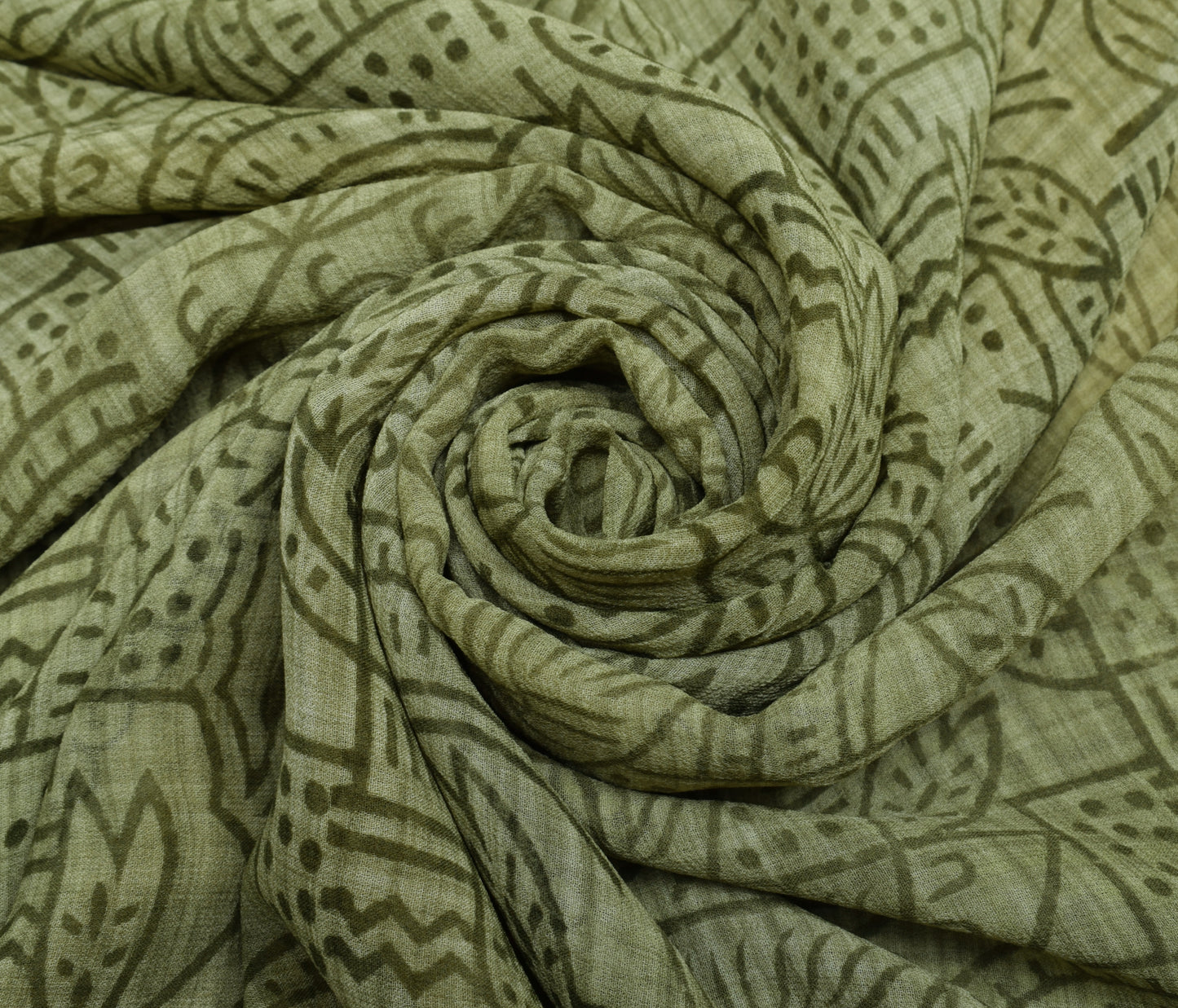 Sushila Vintage Green Saree 100% Pure Georgette Silk Printed Floral Craft Fabric