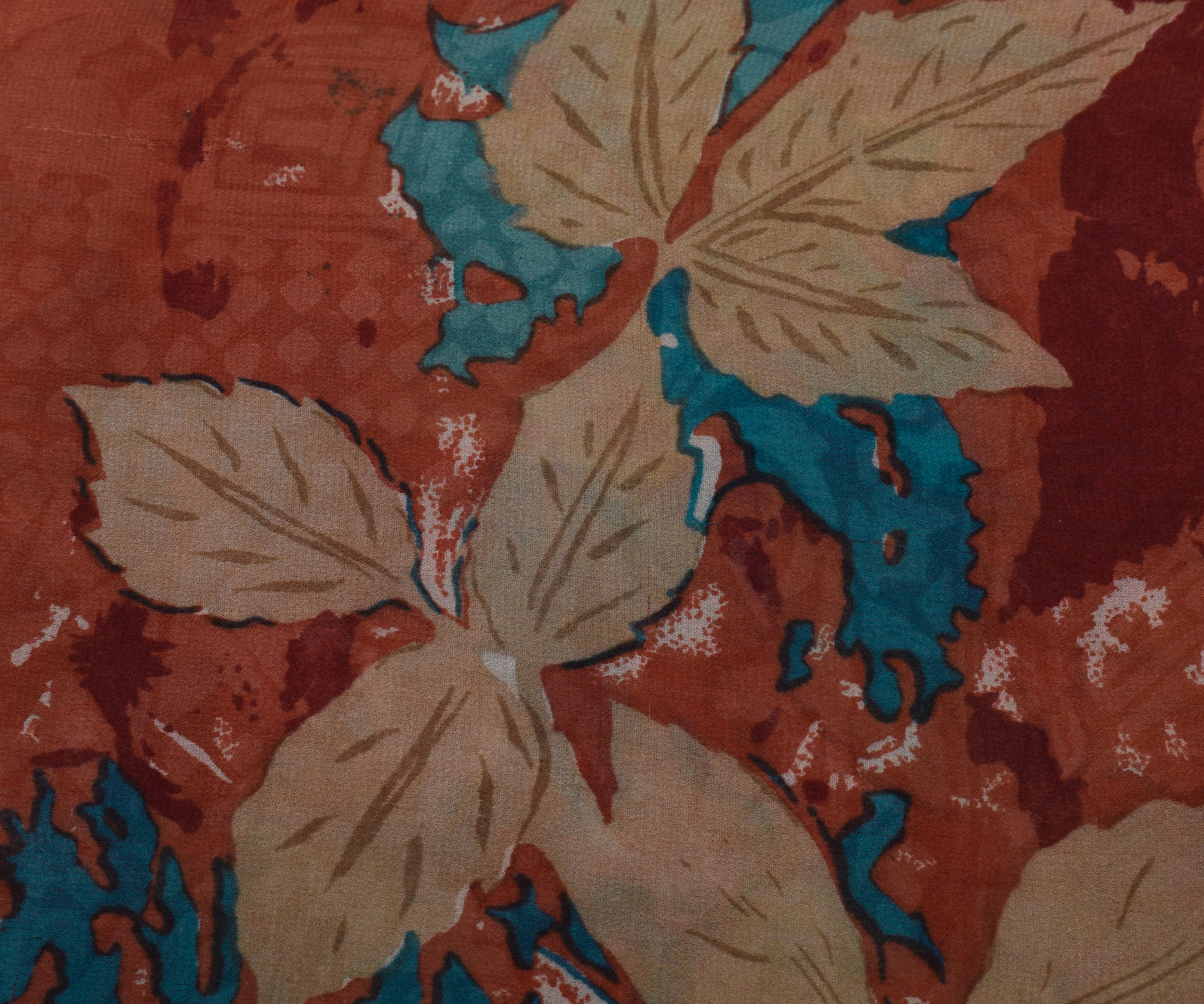 Sushila Vintage Brown Saree 100% Pure Georgette Silk Printed Floral Craft Fabric