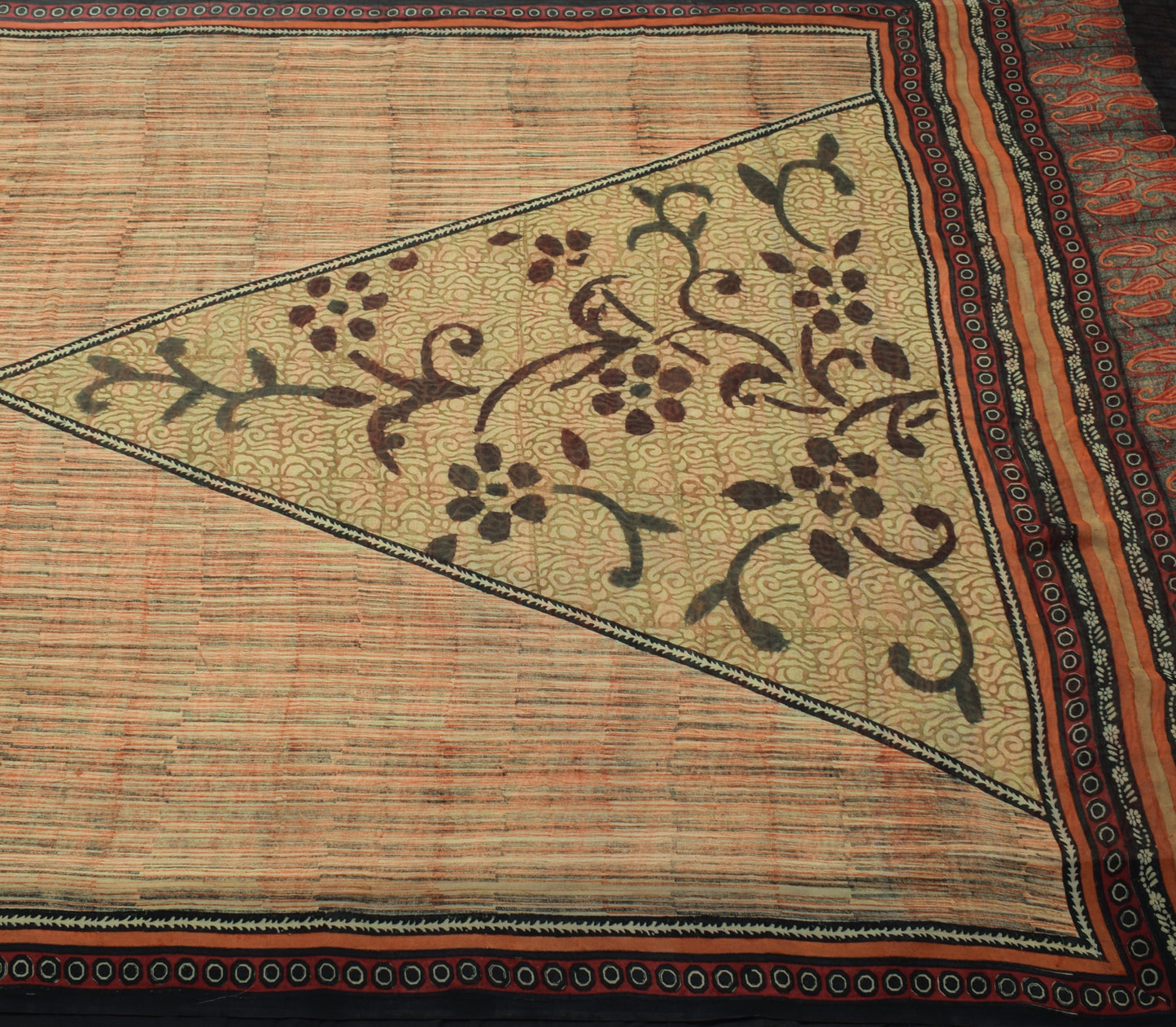 Sushila Vintage Indian Saree 100% Pure Georgette Silk Printed 5 YD Craft Fabric