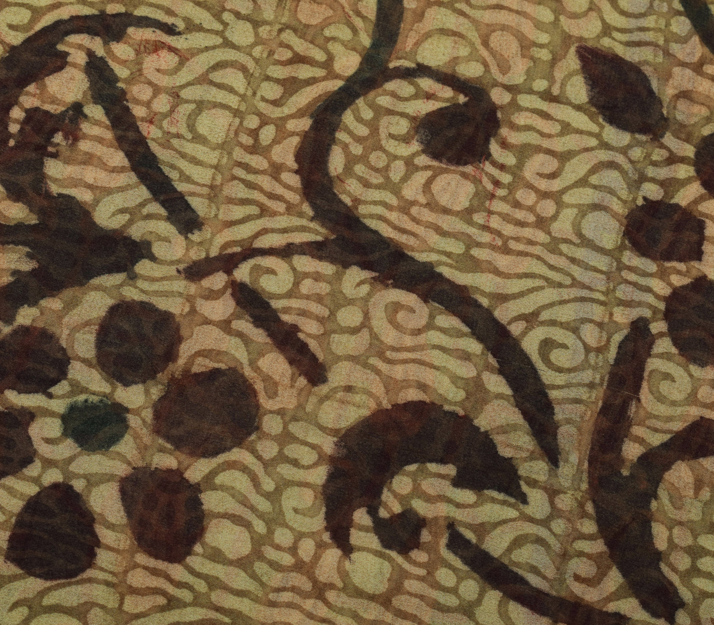 Sushila Vintage Indian Saree 100% Pure Georgette Silk Printed 5 YD Craft Fabric