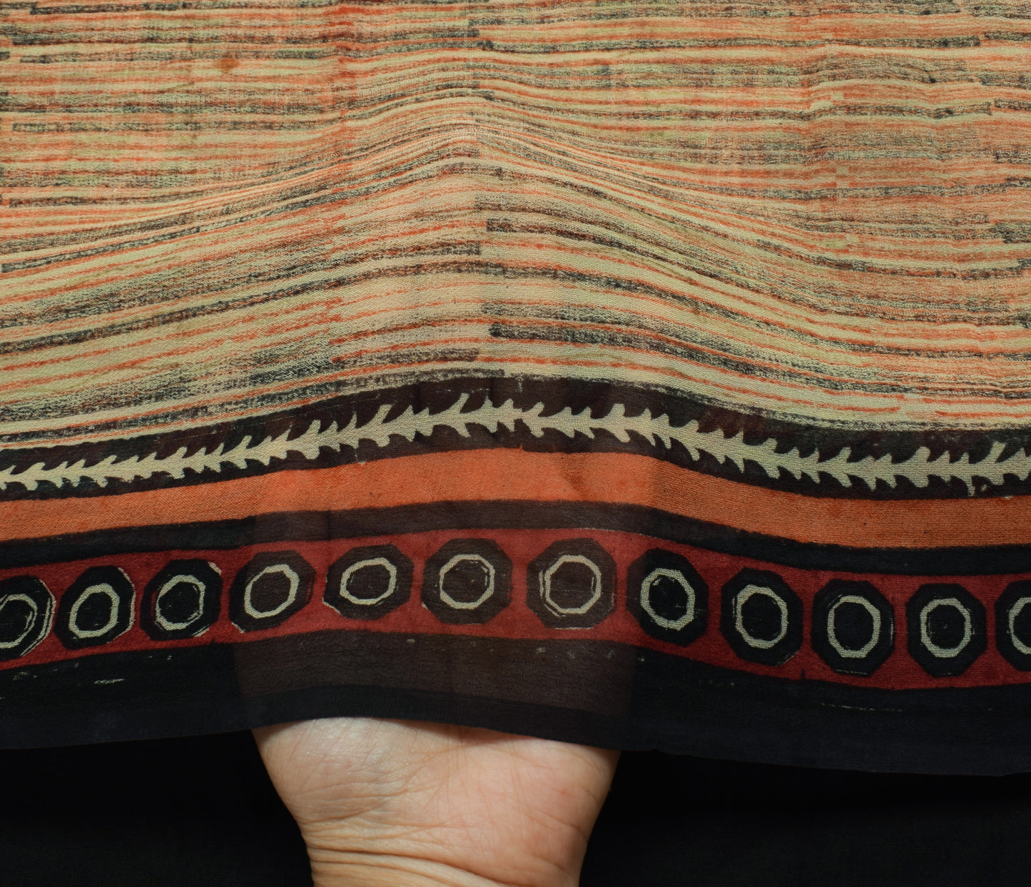 Sushila Vintage Indian Saree 100% Pure Georgette Silk Printed 5 YD Craft Fabric