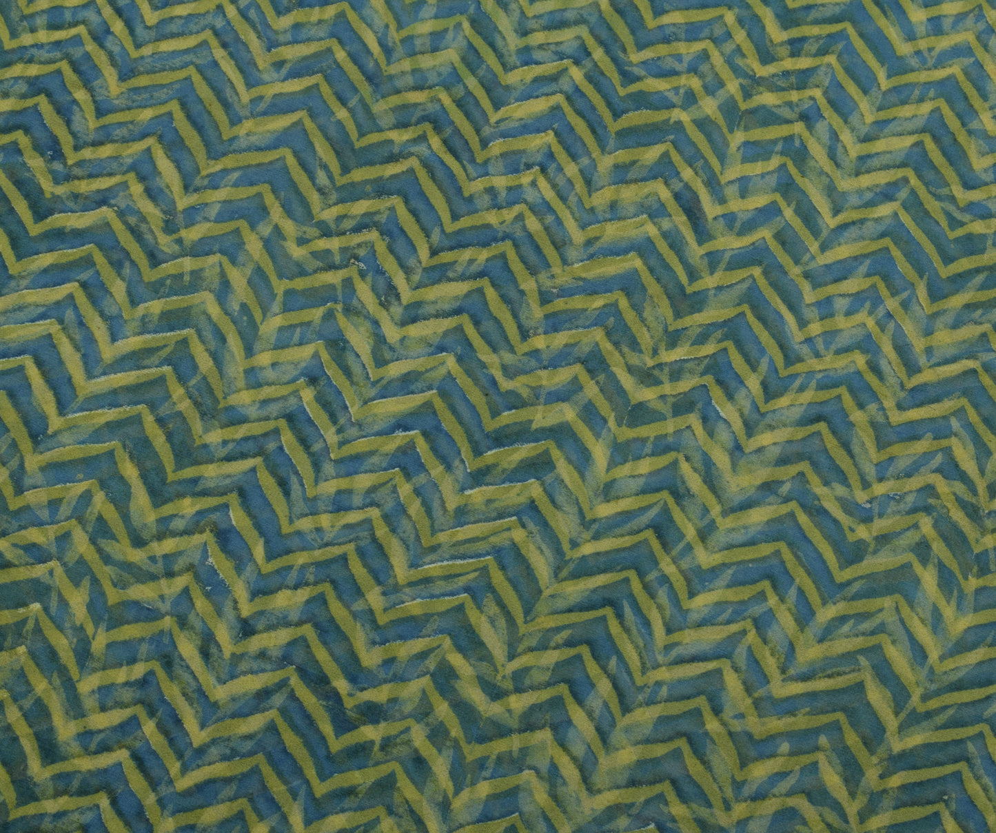 Sushila Vintage Saree 100% Pure Georgette Silk Printed Zig-Zag 5 YD Craft Fabric