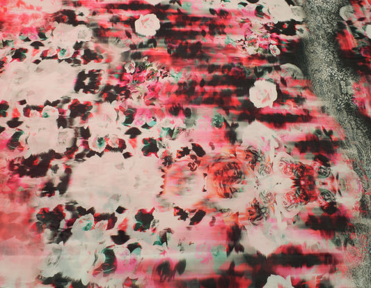 Sushila Vintage Pink Branded Saree 100% Pure Georgette Printed Floral Fabric