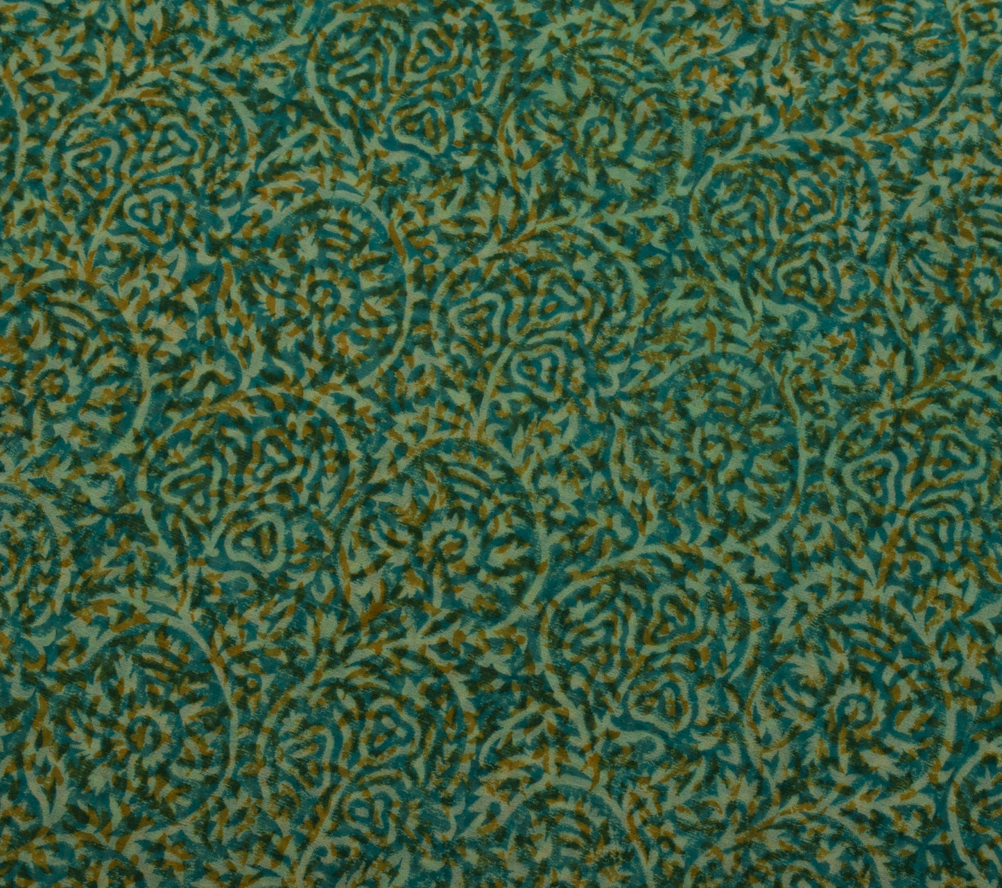 Sushila Vintage Saree 100% Pure Georgette Silk Printed Floral 5 YD Craft Fabric