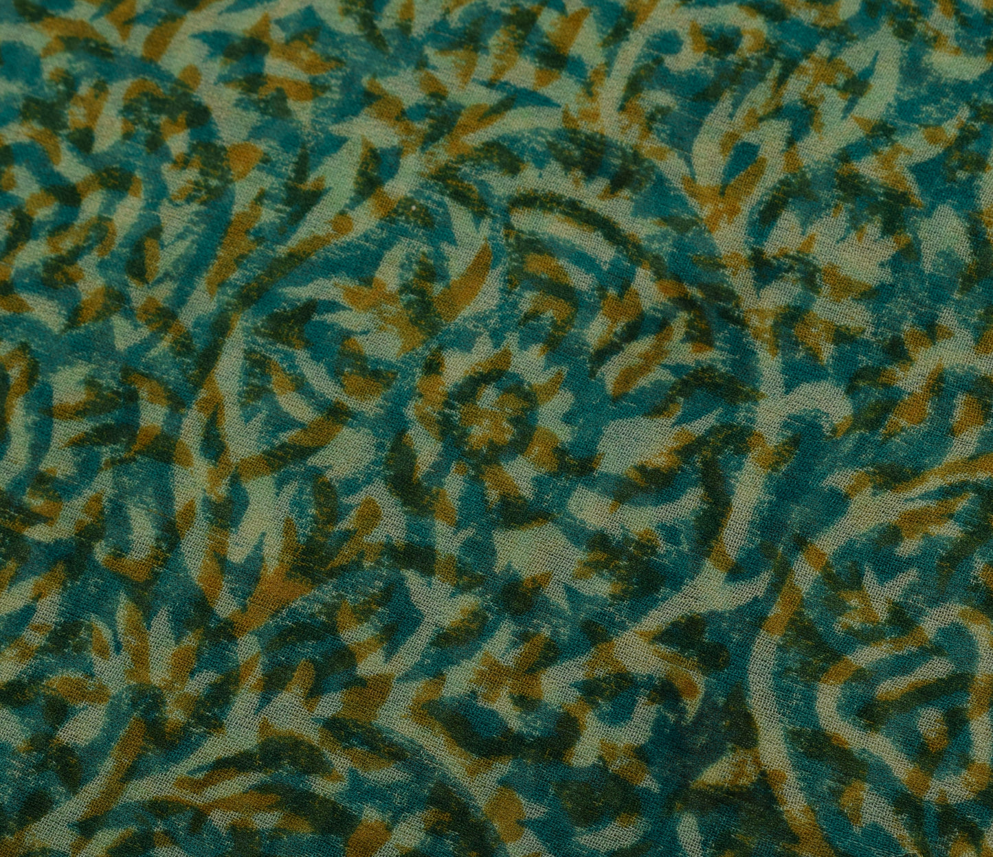 Sushila Vintage Saree 100% Pure Georgette Silk Printed Floral 5 YD Craft Fabric