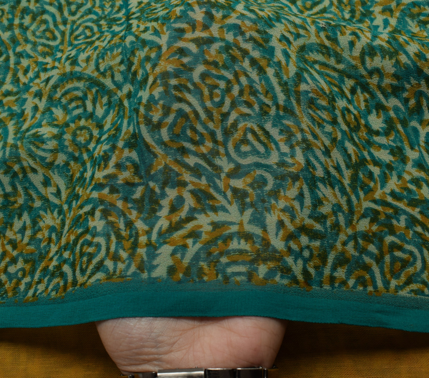 Sushila Vintage Saree 100% Pure Georgette Silk Printed Floral 5 YD Craft Fabric