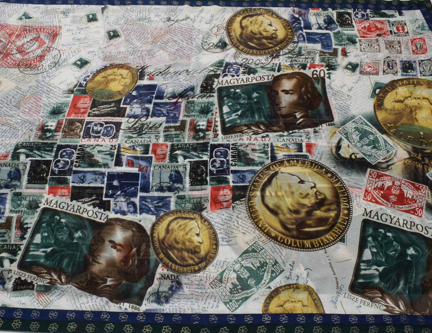 Sushila Vintage White Antique Saree Blend Georgette Silk Printed Craft Fabric