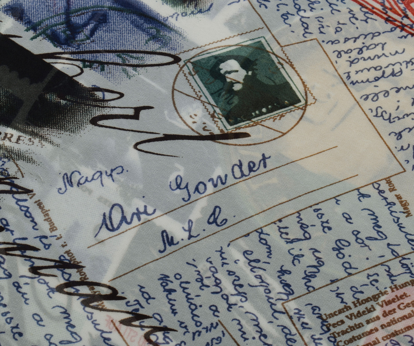 Sushila Vintage White Antique Saree Blend Georgette Silk Printed Craft Fabric