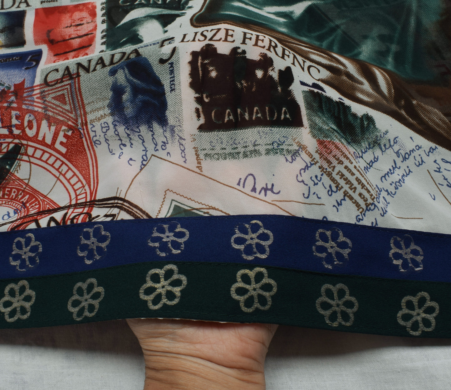 Sushila Vintage White Antique Saree Blend Georgette Silk Printed Craft Fabric