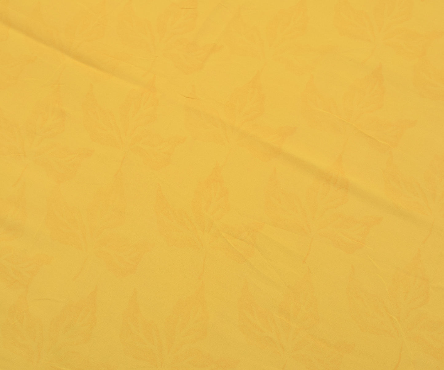 Sushila Vintage Yellow Saree 100%Pure Georgette Silk Printed Floral Craft Fabric