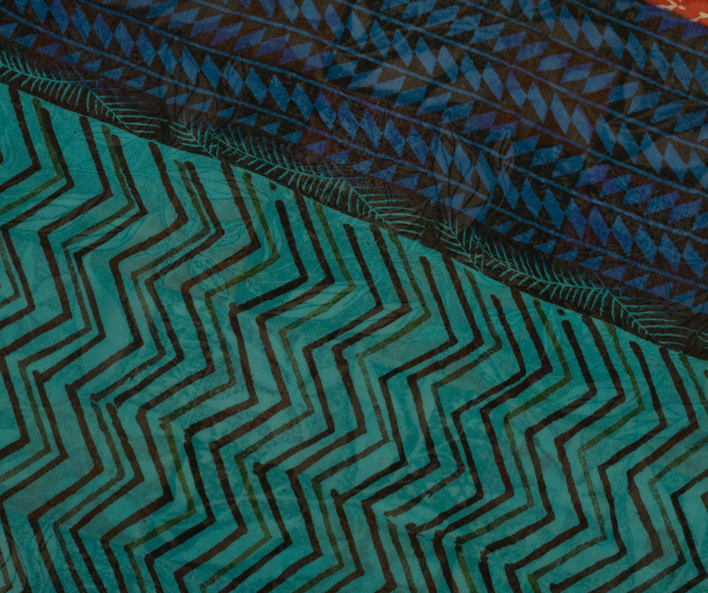 Sushila Vintage Saree 100% Pure Georgette Silk Printed Floral 5 YD Craft Fabric