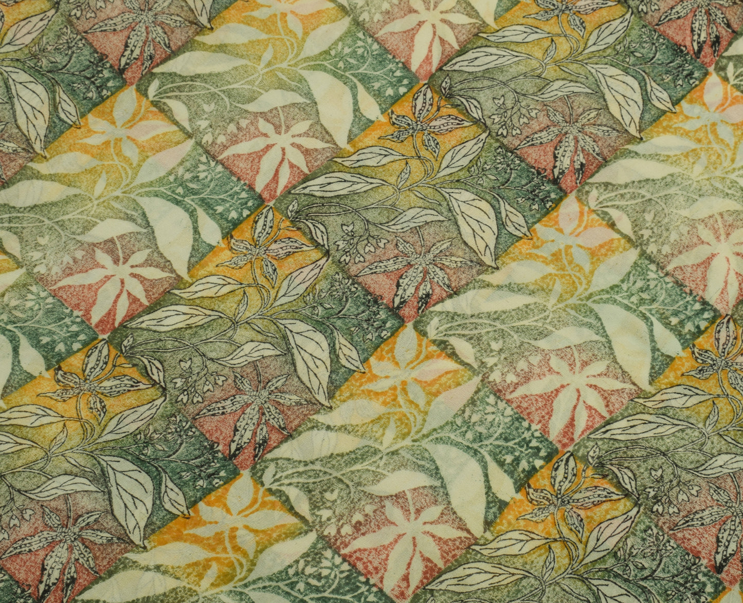 Sushila Vintage Saree 100% Pure Georgette Silk Printed Floral 5 YD Craft Fabric