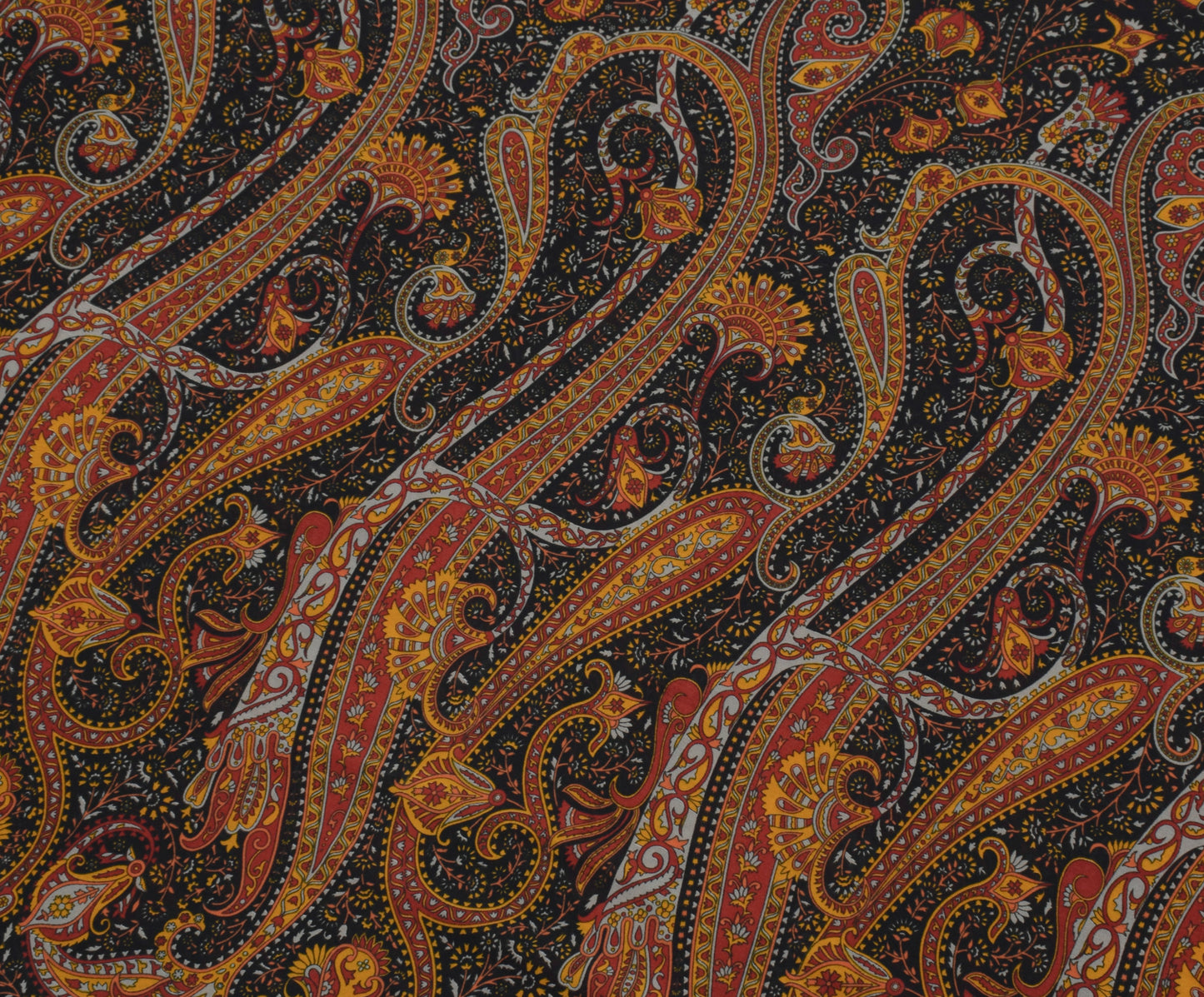 Sushila Vintage Black Saree Blend Georgette Silk Printed Paisley Craft Fabric